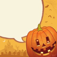 Halloween background Jack o' Lantern talking N11