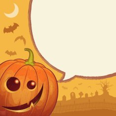 Halloween background Jack o' Lantern talking N12
