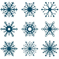 Abstract blue snowflakes
