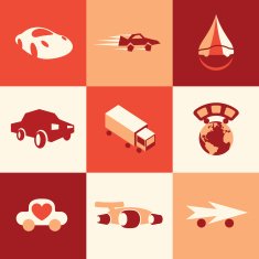 car icons vector set