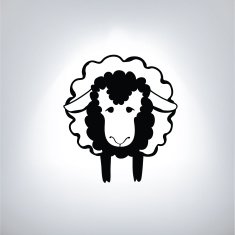 black silhouette of sheep N9