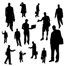 Vector silhouette of businessman N122