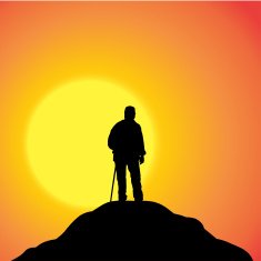 Vector silhouette of old man N13