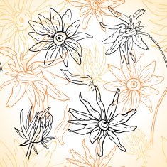 Seamless pattern with autumn flowers N2
