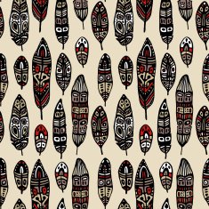 Vintage Feathers Seamless background N5