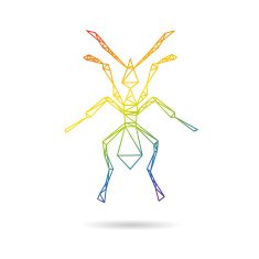 Ant abstract isolated on a white backgrounds vector illustration