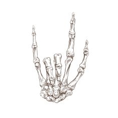 Skeleton hand heavy metal vector illustration