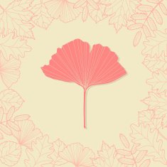 Autumn background with ginkgo leaf
