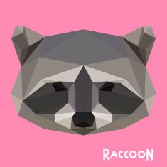 abstract polygonal geometric raccoon background