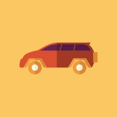 Family Car Transportation Flat Icon