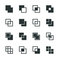 Square Shape Silhouette Icons