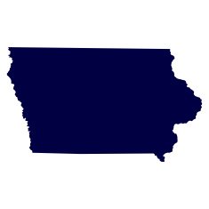 Map of the U S state Iowa N2