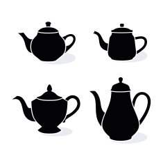 Set of four different teapot icons