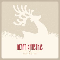 reindeer retro merry christmas