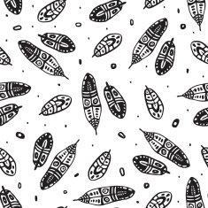 Vintage Feathers Seamless background N13