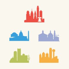 Five United States Cities Skyline