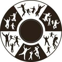 Abstract concept background with Family silhouettes N2