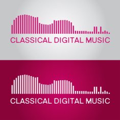 Classical digital music symbol Pink background Vector