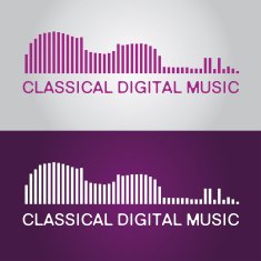 Classical digital music symbol Purple background Vector