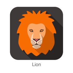 Lion Cat breed face cartoon flat icon design N2