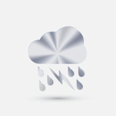 steel icon cloud rain lightning