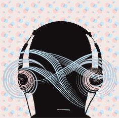 DJ with Headset & Soundwaves