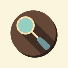 flat circle web icon magnifier