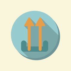 flat circle web icon logistic arrow up