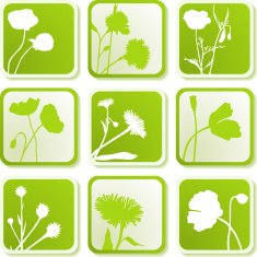 Spring flower icons