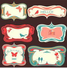Set of colored vector frames in art-deco style
