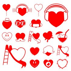 Heart icon collection - fun vector N2