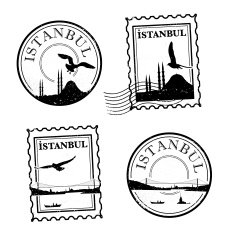 Vintage Istanbul stamps