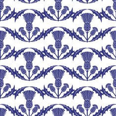 Scottish Thistle Wavy Repeating Pattern