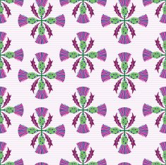 Stencil Style Scottish Thistle Seamless Pattern N14