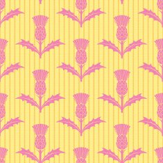 Stencil Style Scottish Thistle Seamless Pattern N16
