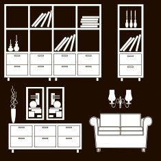 living room furniture icons 3