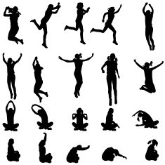 Vector silhouette of a people N297