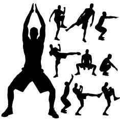 Vector silhouette of a man N877