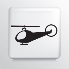 Square White Icon With Silhouette Helicopter N2