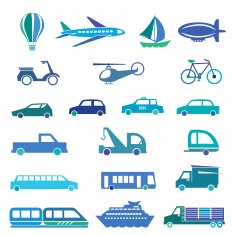 Simple Silhouette Modes Of Transportation Icon Set N3