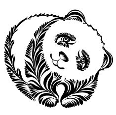 decorative silhouette of panda