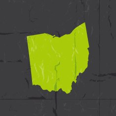 Detailed map of Ohio state grunge style