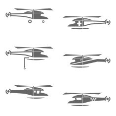 Helicopters icons set