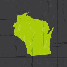 Detailed map of wisconsin state grunge style