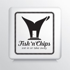 Square Icon With Fish 'N Chips