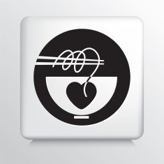 Square Icon With Ramen Noodles Symbol