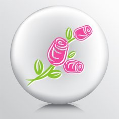 Round Icon With Roses Florist Symbol N2