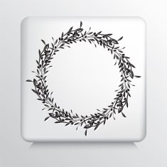 Square Icon With Olive Branches Wreath N2