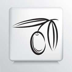 Square Icon With Olive Branch N7