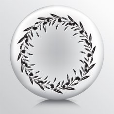 Round Icon With Olive Branches Wreath N4